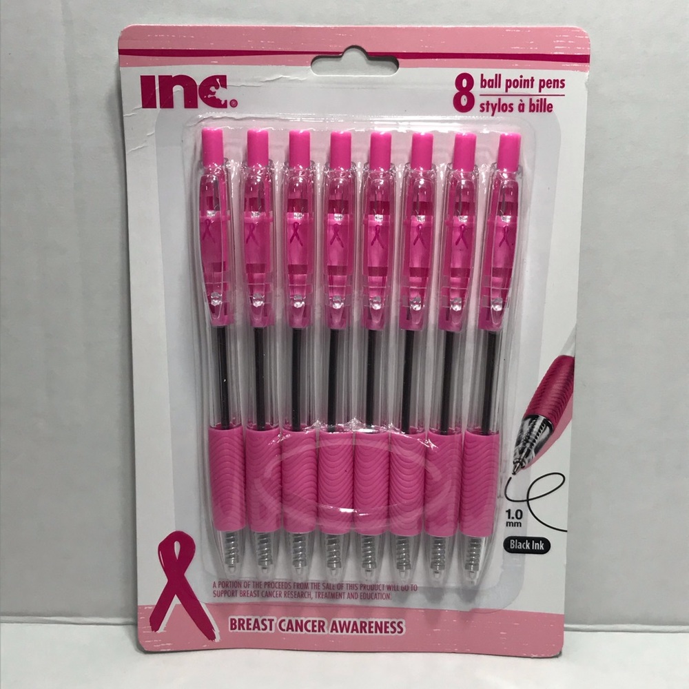 ♣️$6♣️ Ball point pens - breast cancer awareness - black ink